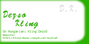 dezso kling business card