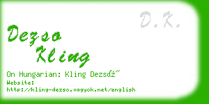 dezso kling business card